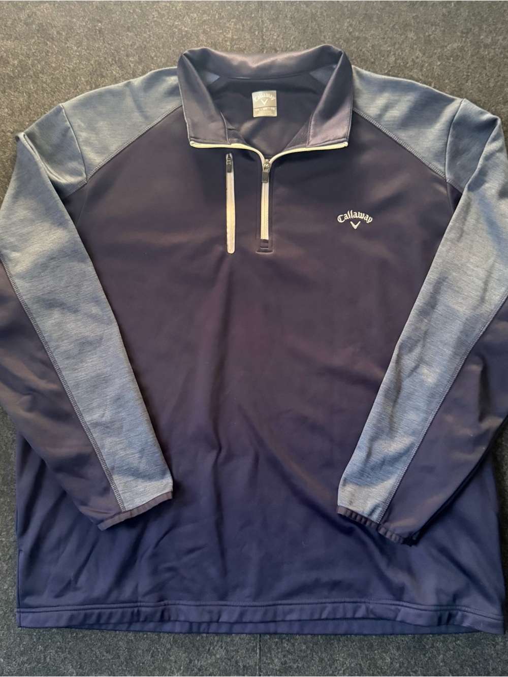 Callaway Men's Navy and Heather Blue Quarter-Zip Performance Pullover